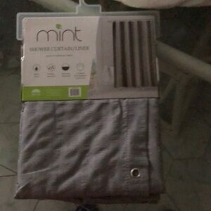 NEW- Mint Brand Shower Curtin in Grey